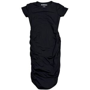 Katie J NYC Riley Ruched T-Shirt Dress Short Sleeve Tee Black Tween Teen Size XL